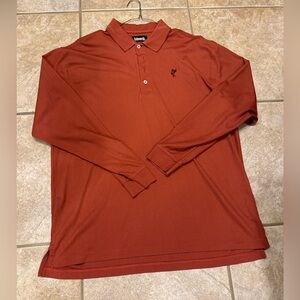 Ashworth Burnt Orange Polo Shirt Long Sleeve Performance